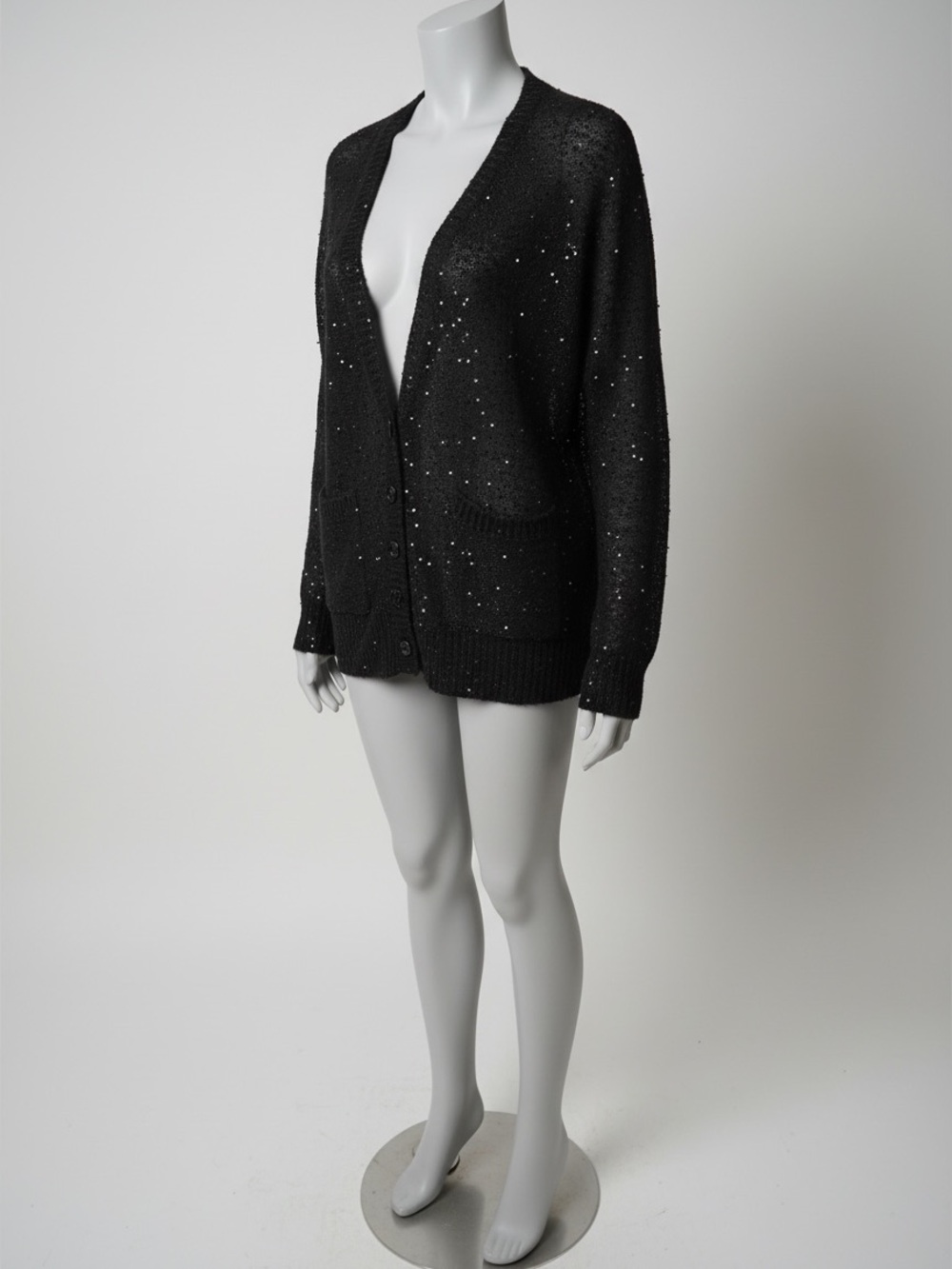 Vintage Victoria's Secret Resort 1991 Moda Intl. Knit Sequined Cardigan - - Picture 3 of 12